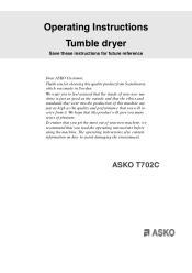 Asko T702C User manual Use & Care Guide Asko T702C EN