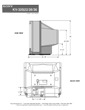 Sony KV-32S26 Dimensions Diagrams