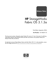 HP AA979A HP StorageWorks Fabric OS V3.1.3A Release Notes (AA-RUQYC-TE, September 2004)