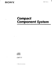 Sony CMT-T1 Operating Instructions