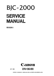 Canon BJC-2000 Series Service Manual