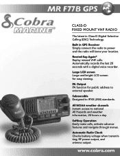 Cobra MR F77B GPS MR F77B GPS Feature & Specs