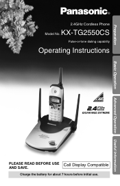 Panasonic TG2550 Operating Instructions