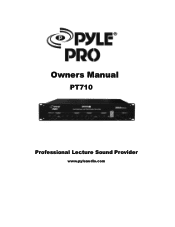 Pyle PT710 PT710 Manual 1