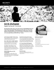 Sony DCR-DVD650 Marketing Specifications
