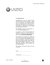 Vizio P42 HDe User Manual