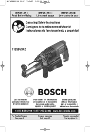 Bosch 11250VSRD Operating Instructions