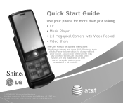 LG CU720 Silver Quick Start Guide - English