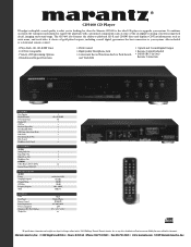 Marantz CD5400 CD5400 CD Player Specifications