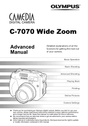 Olympus C-7070 Zoom C-7070 Instruction Manual