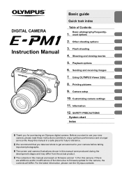 Olympus E-PM1 E-PM1 Instruction Manual (English)