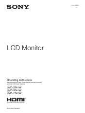 Sony LMD2041W User Manual (Operating Instructions - LMD-2341W / LMD-2041W / LMD-1541W)
