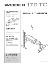 Weider 170 Tc Bench Italian Manual