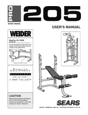 Weider Pro 205 English Manual
