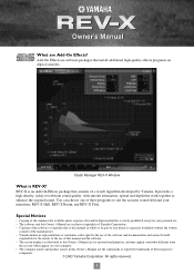 Yamaha AE031 Add-On Effects AE031 REV-X Owners Manual