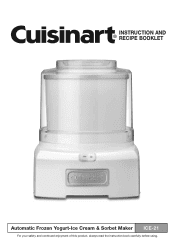 Cuisinart ICE-21 Instructions and Recipes