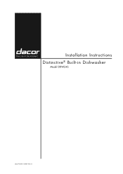 Dacor DDW24 Installation Instructions Distinctive Built-In Dishwasher
