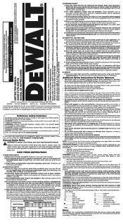 Dewalt D25213K Instruction Manual