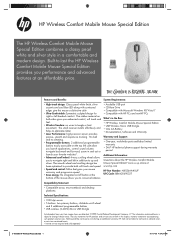 HP NU566AA HP Wireless Comfort Mobile Mouse Special Edition - Datasheet