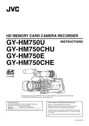 JVC GY-HM750CHU Owner's manual for the GY-HM750 ProHD Camcorder (138 pages)