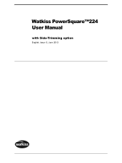 Konica Minolta bizhub PRESS 1250 Watkiss PowerSquare 224 User Manual with side-trimming option
