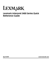 Lexmark Interpret S409 Quick Reference Guide
