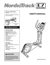NordicTrack E7 Rear Drive Elliptical Uk Manual