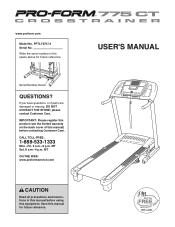 ProForm 775treadmill English Manual