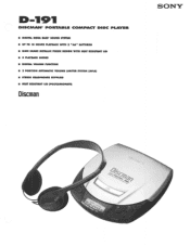 Sony D-191 Marketing Specifications
