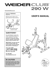Weider Club 290 W Bench English Manual