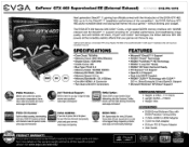 EVGA GeForce GTX 460 SuperClocked 1024MB EE External Exhaust PDF Spec Sheet