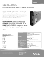 NEC X462UN P401 : SB-L008WU spec brochure