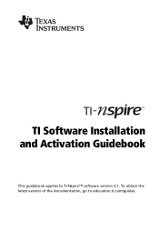 Texas Instruments TINSPIRE Software Installation Guidebook