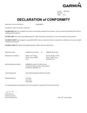 Garmin echo 551dv Declaration of Conformity