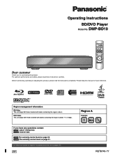 Panasonic DMP-BD10K Blu-ray Dvd Player - English/ French