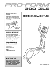 ProForm 300 Zle Elliptical German Manual