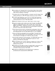 Sony NWZ-E438F Marketing Specifications (Red)