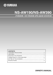 Yamaha NS-AW390WH Owners Manual