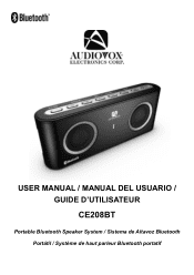 Audiovox CE208BT User Manual