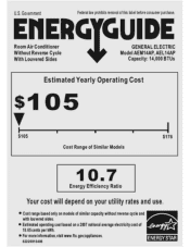GE AEL14AP Energy Guide