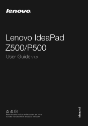 Lenovo IdeaPad Z500 Touch User Guide