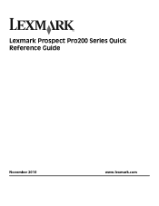 Lexmark Prospect Pro209 Quick Reference