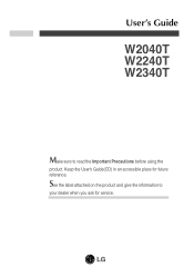 LG W2240T-PN Owner's Manual