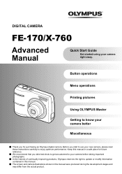 Olympus FE170 FE-170 Advanced Manual (English)