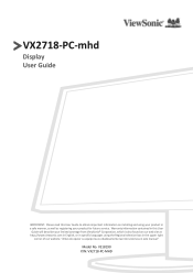 ViewSonic VX2718-PC-MHD User Guide