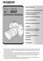 Olympus E300 EVOLT E-300 Advanced Manual (English)