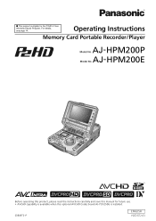 Panasonic AJ-HPM200 Operating Instructions