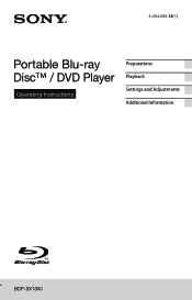 Sony BDP-SX1000 Operating Instructions