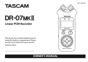 TEAC DR-07MKII DR-07mkII Owner's Manual