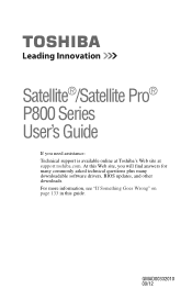 Toshiba Satellite P870-BT3G22 User Guide